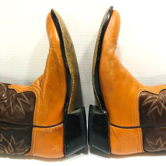 Acme Circle A Mens 9.5D Western Leather Boots USA Cowboy Ringo Tooled Ranch‎ main image 3